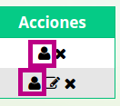 Acciones sobre lista de certificados