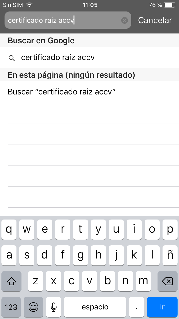 Buscando el certificado raíz