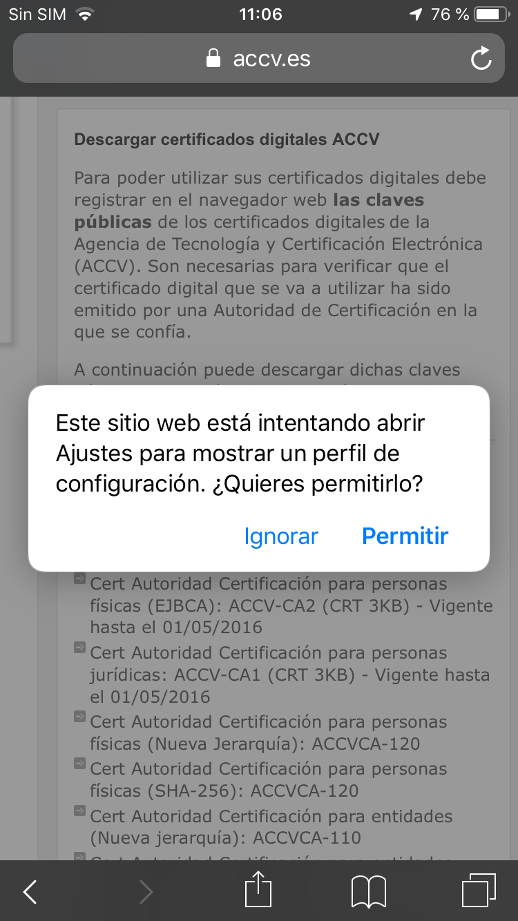 Descargando el certificado raíz