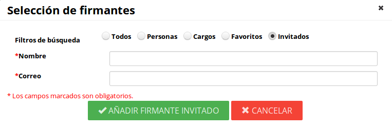 Dialogo de inserción de firmantes invitados